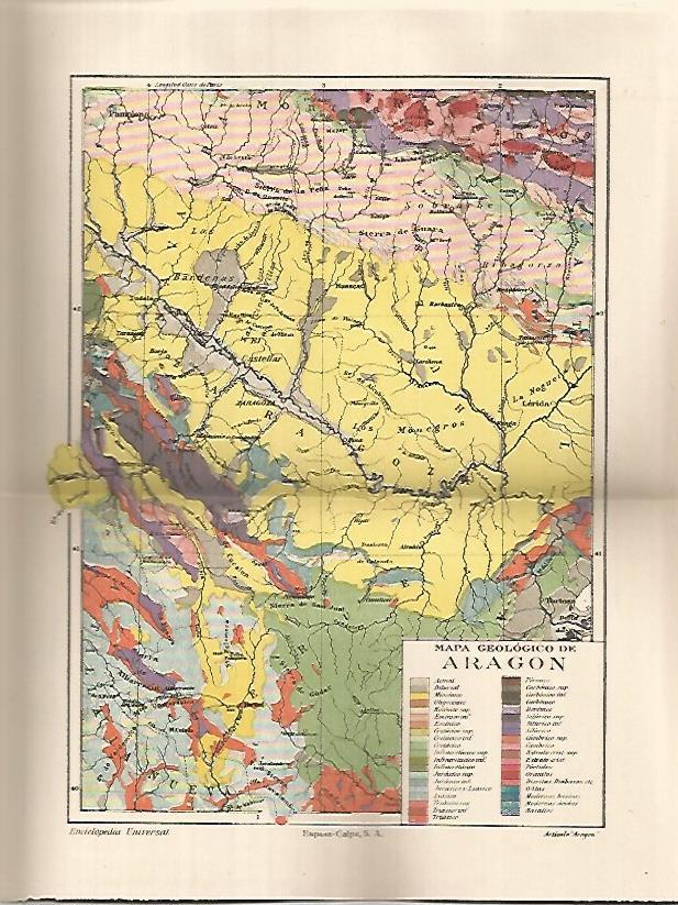 LAMINA ESPASA 26251: Mapa geologico de Aragon