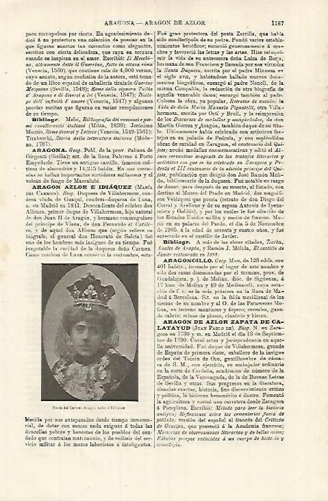 LAMINA ESPASA 26252: Maria del Carmen Aragon Azlor e Idiaquez duquesa de Villahermosa