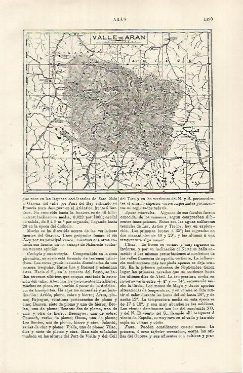 LAMINA ESPASA 26254: Mapa del Valle de Aran