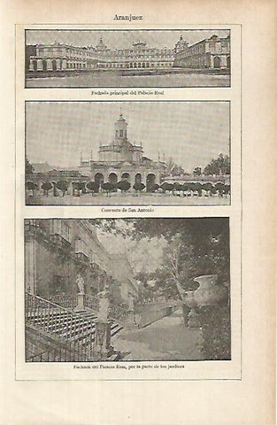 LAMINA ESPASA 26256: Palacio Real Convento de San Antonio y jardines de Aranjuez