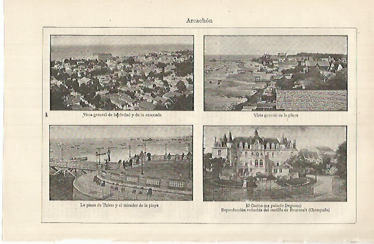 LAMINA ESPASA 26274: Vistas de Arcachon Francia