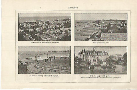 LAMINA ESPASA 26274: Vistas de Arcachon Francia