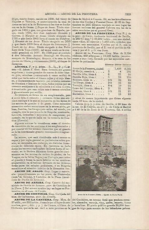 LAMINA ESPASA 26280: Iglesia de Santa Maria en Arcos de la Frontera