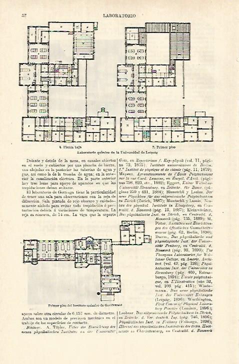 LAMINA ESPASA 26295: Plano del Laboratorio Quimico de la Universidad de Leipzig