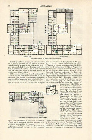 LAMINA ESPASA 26295: Plano del Laboratorio Quimico de la Universidad de Leipzig