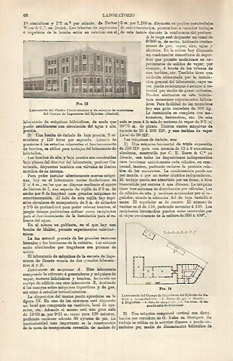 LAMINA ESPASA 26300: Laboratorio del Centro Electrotecnico del Cuerpo de Ingenieros del Ejercito en Madrid