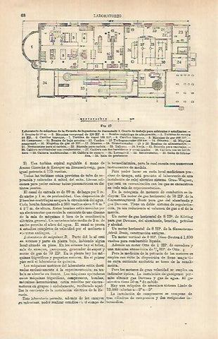 LAMINA ESPASA 26301: Laboratorio de maquinas de la Escuela de Ingenieros de Darmstadt