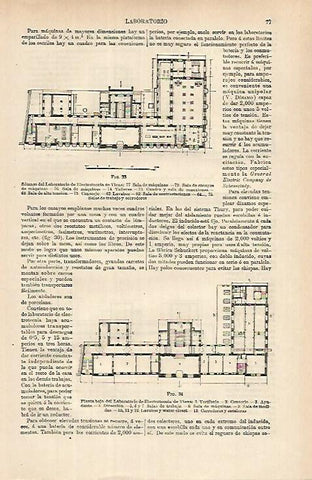 LAMINA ESPASA 26305: Sotanos y planta baja del Laboratorio de Electrotecnica de Viena