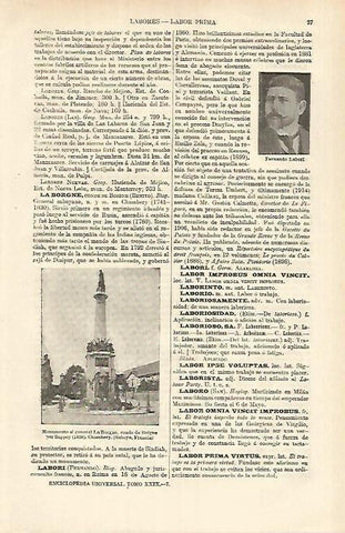 LAMINA ESPASA 26309: Monumento al general La Borgne en Saboya