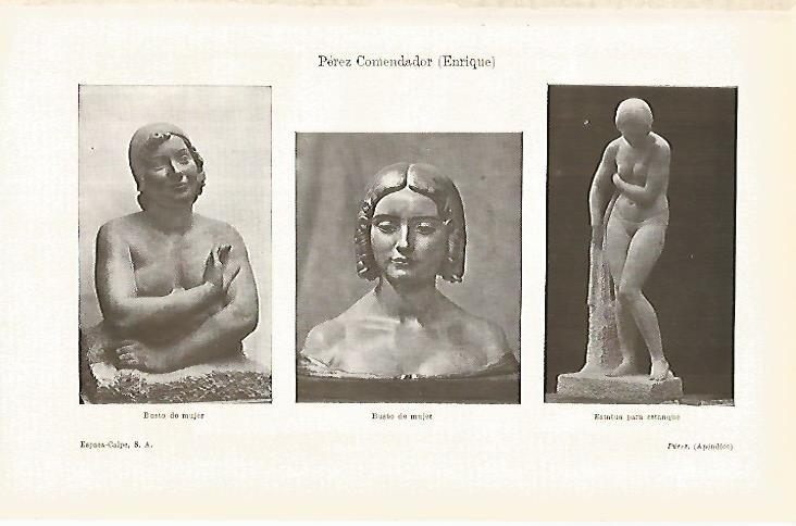 LAMINA ESPASA 26314: Esculturas por E. Perez-Comendador