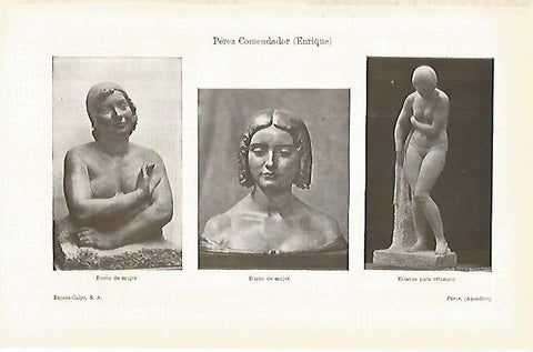 LAMINA ESPASA 26314: Esculturas por E. Perez-Comendador