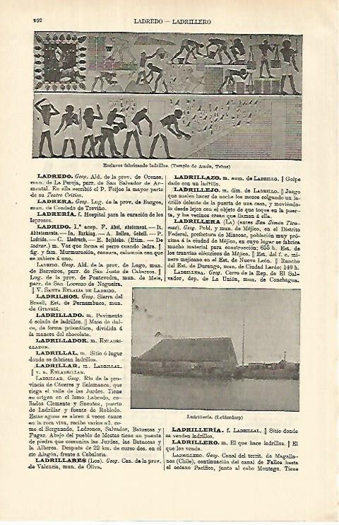 LAMINA ESPASA 26317: Pintura del Templo de Amon en Tebas Egipto