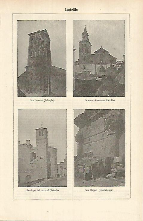 LAMINA ESPASA 26322: Iglesia de Sahagun Sevilla Toledo y Guadalajara