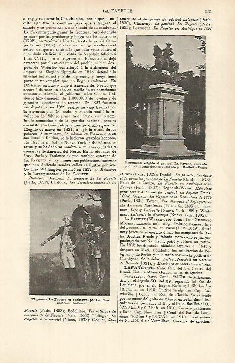 LAMINA ESPASA 26330: Monumento al General La Fayette en Paris
