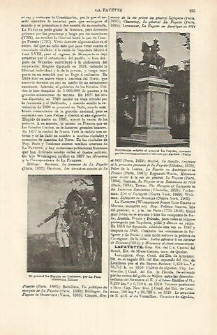 LAMINA ESPASA 26330: Monumento al General La Fayette en Paris