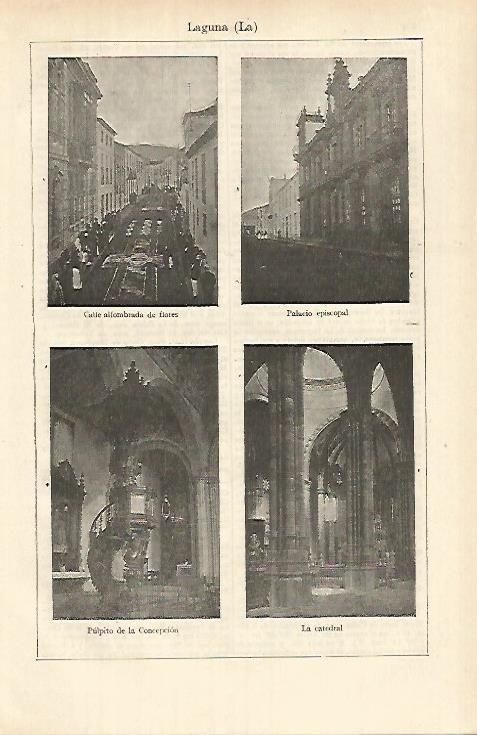LAMINA ESPASA 26338: Palacio calle y Catedral de La Laguna