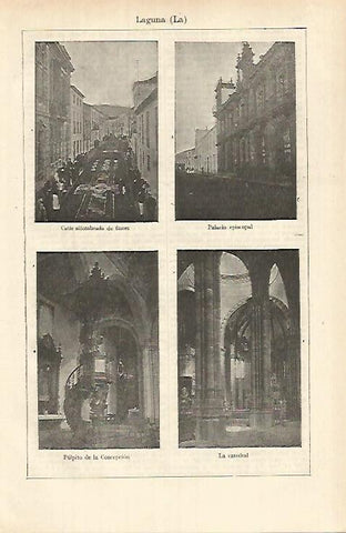 LAMINA ESPASA 26338: Palacio calle y Catedral de La Laguna
