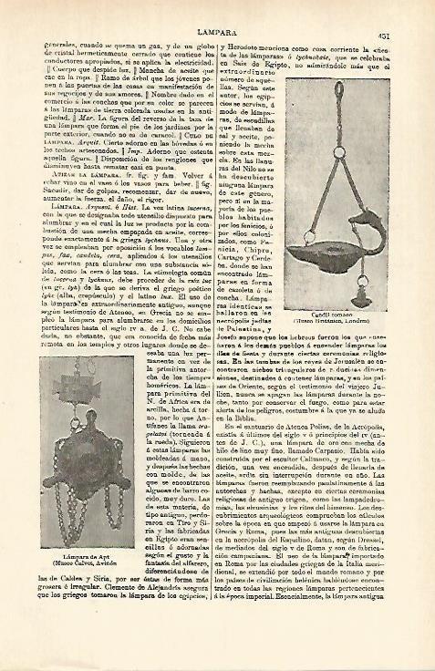 LAMINA ESPASA 26361: Candil romano