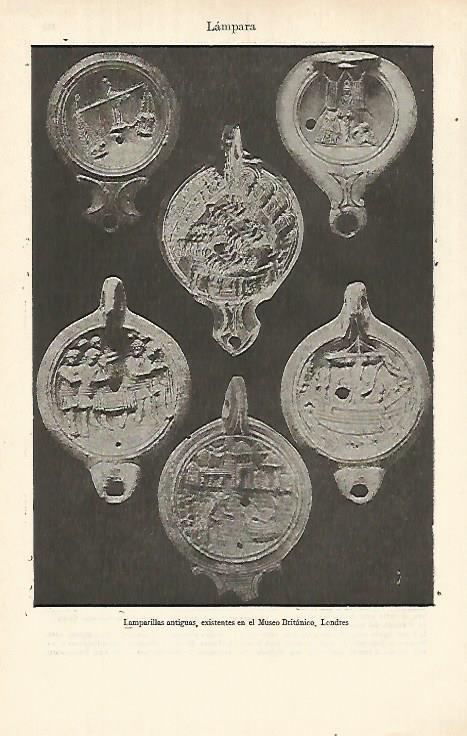 LAMINA ESPASA 26363: Lamparillas del Museo Britanico