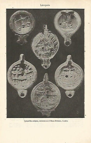 LAMINA ESPASA 26363: Lamparillas del Museo Britanico