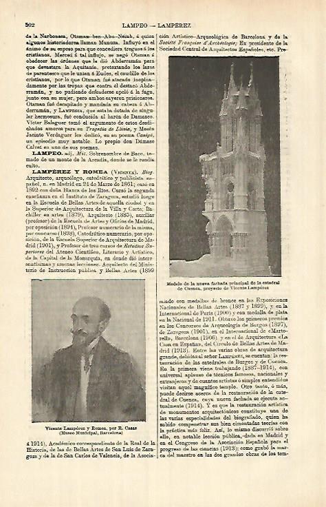 LAMINA ESPASA 26370: Modelo de la fachada de la Catedral de Cuenca