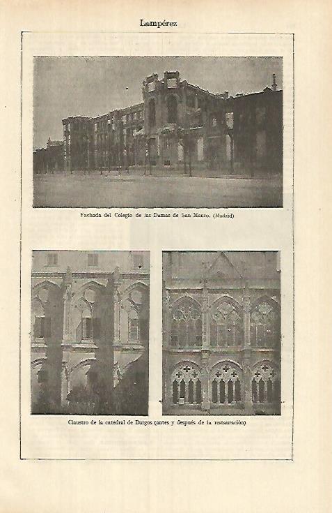LAMINA ESPASA 26371: Fachada del Colegio de las Damas de San Mauro en Madrid