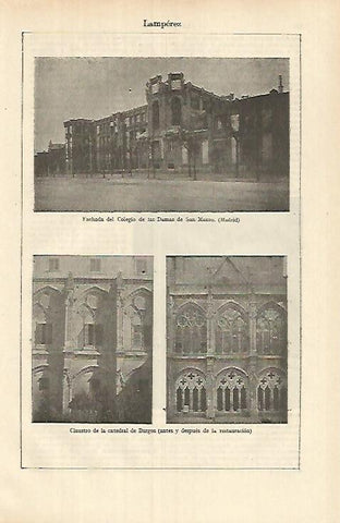 LAMINA ESPASA 26371: Fachada del Colegio de las Damas de San Mauro en Madrid