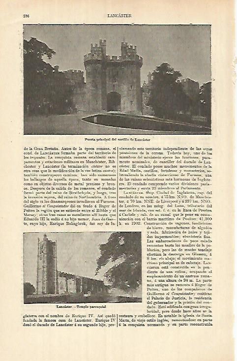 LAMINA ESPASA 26373: Castillo de Lancaster