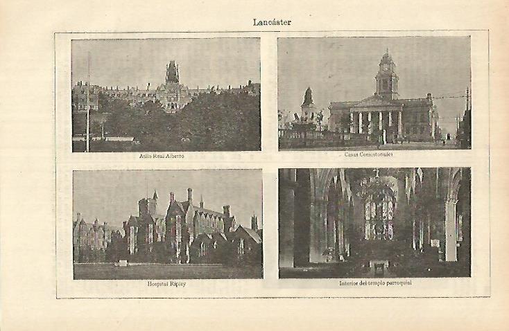 LAMINA ESPASA 26374: Vistas de Lancaster Inglaterra