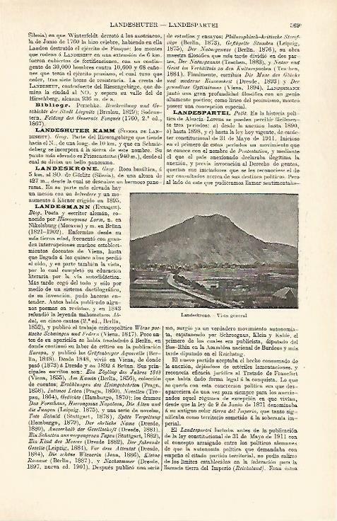 LAMINA ESPASA 26380: Vista de Landeskrone Silesia