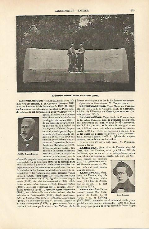 LAMINA ESPASA 26392: Monumento a Strauss-Lanner en Viena