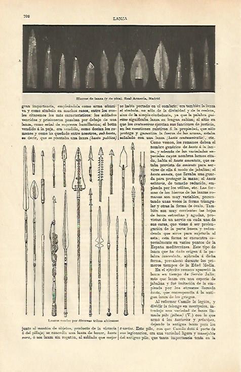LAMINA ESPASA 26397: Hierros de lanza de la Real Armeria de Madrid