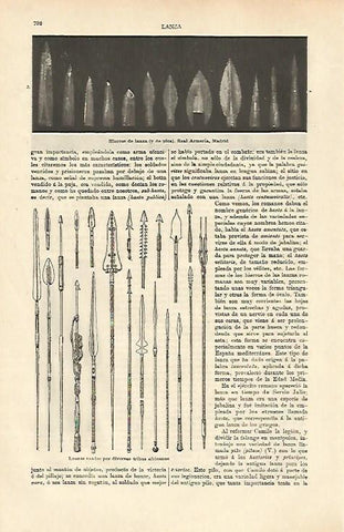 LAMINA ESPASA 26397: Hierros de lanza de la Real Armeria de Madrid