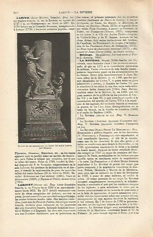LAMINA ESPASA 26418: Boceto de monumento a Larive por Hondon