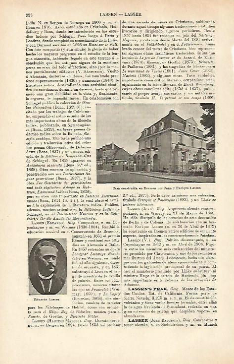 LAMINA ESPASA 26425: Casa de Brmen construida por J. y E. Lassen