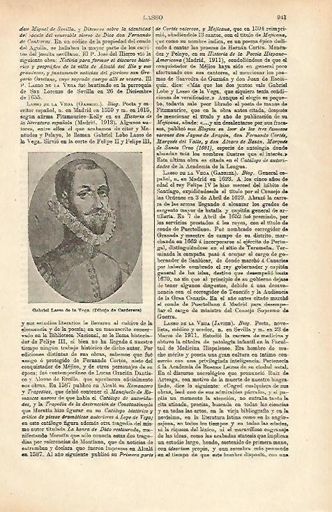 LAMINA ESPASA 26426: Retrato de Gabriel Lasso de la Vega