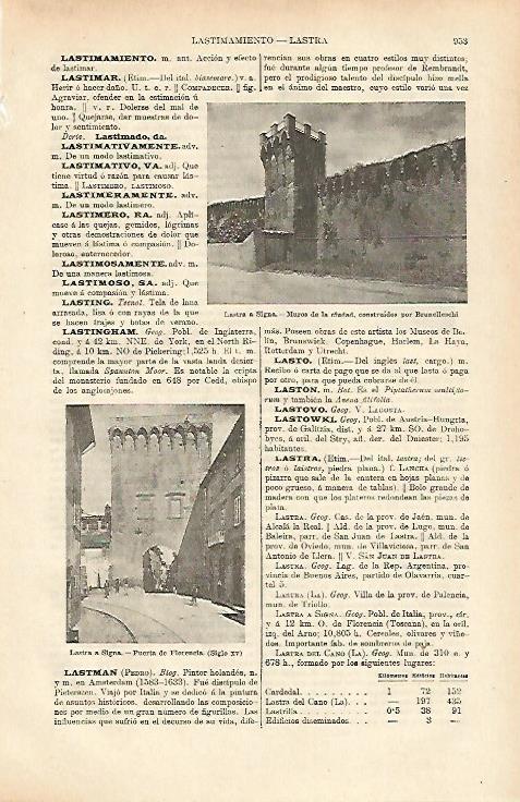 LAMINA ESPASA 26427: Muralla de Lastra Jaen