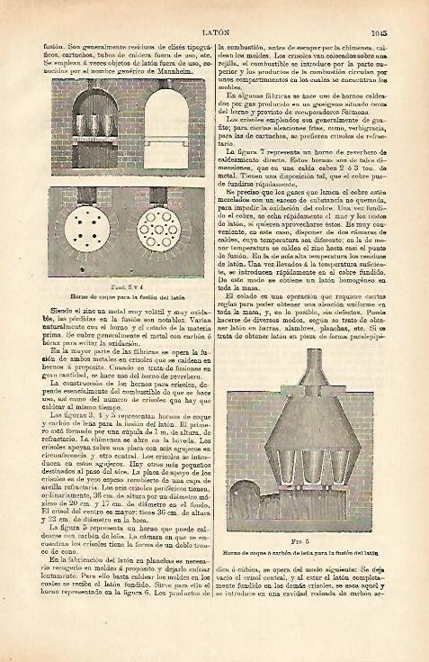 LAMINA ESPASA 26430: Horno para la fusion del laton