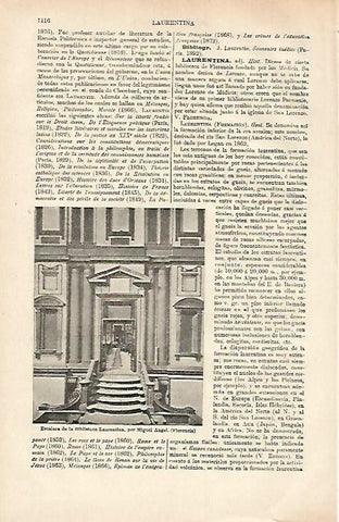 LAMINA ESPASA 26445: Escalera de la Biblioteca Laurentina por Miguel Angel