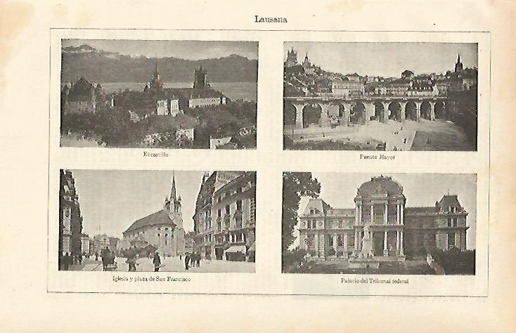 LAMINA ESPASA 26448: Vistas de Lausana Suiza