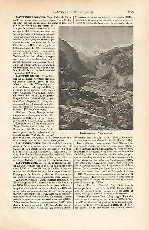 LAMINA ESPASA 26449: Vista de Lauterbrunnen Suiza