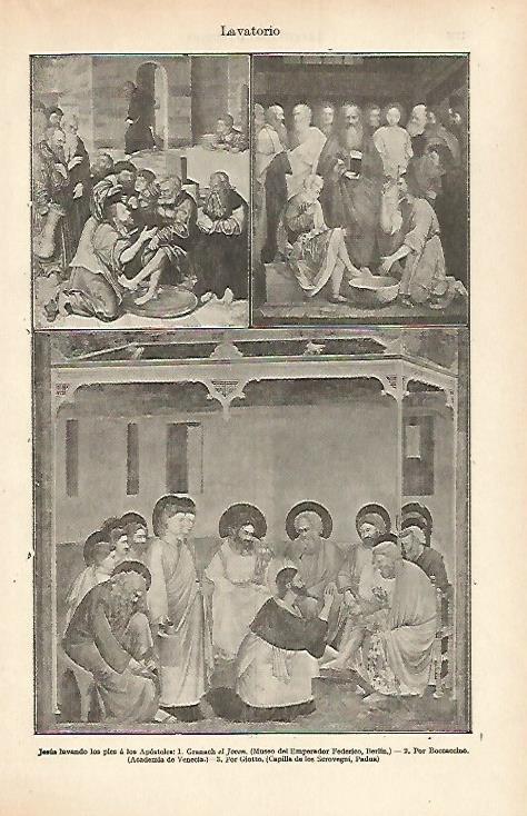 LAMINA ESPASA 26457: Jesus lavando los pies a los apostoles por Granach el Joven