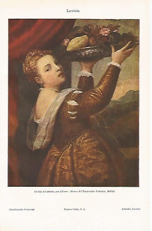 LAMINA ESPASA 26461: La hija del artista por Tiziano