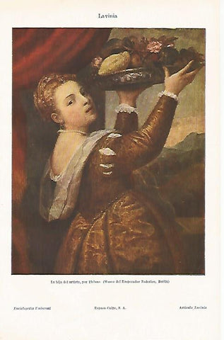 LAMINA ESPASA 26461: La hija del artista por Tiziano