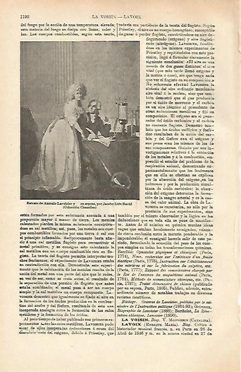 LAMINA ESPASA 26462: Retrato de A. Lavoisier y su esposa por David