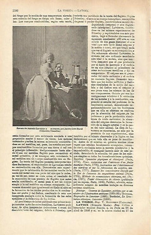 LAMINA ESPASA 26462: Retrato de A. Lavoisier y su esposa por David