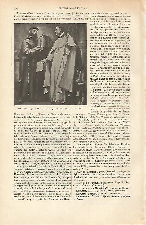 LAMINA ESPASA 26471: San Leandro y San Buenaventura por Murillo