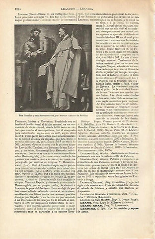 LAMINA ESPASA 26471: San Leandro y San Buenaventura por Murillo