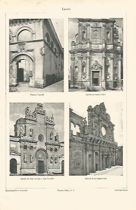 LAMINA ESPASA 26477: Vistas de Lecce