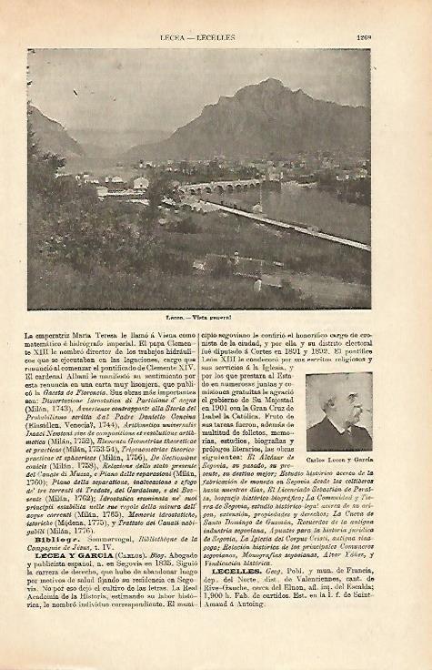 LAMINA ESPASA 26479: Vista de Lecco Itallia